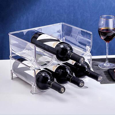 Freely Stackable Thickened PET Multi-functional Wine Rack, H