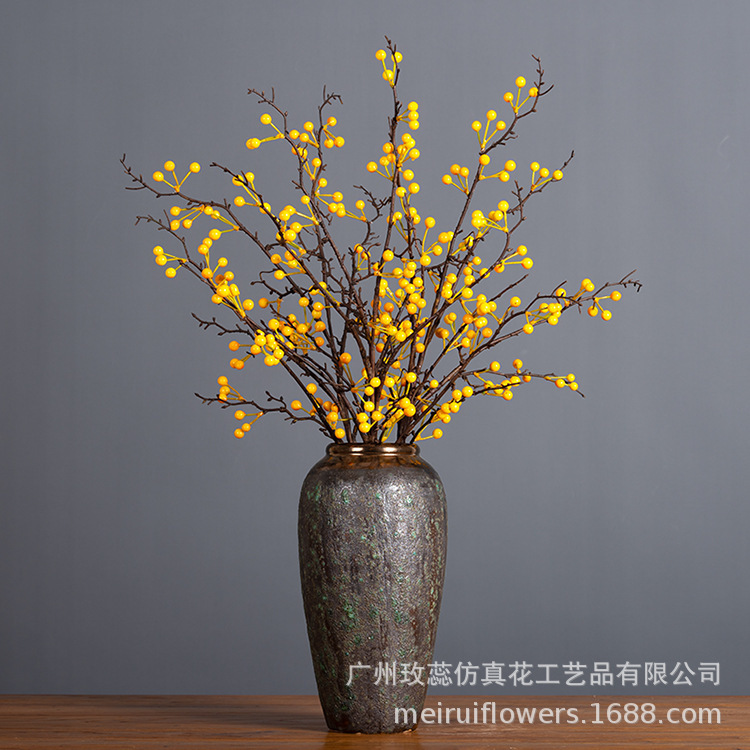 梧桐MR20243 果仿真单支红果 新款浆果枝 节圣春诞财装饰发果 仿