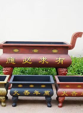 寺庙碳钢铸铁合制香炉寺院室内外祭祀烧香鼎防锈大号插香供奉摆件