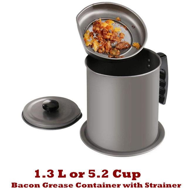 Bacon Grease Container Iron Kitchen Frying Oil Storage Can