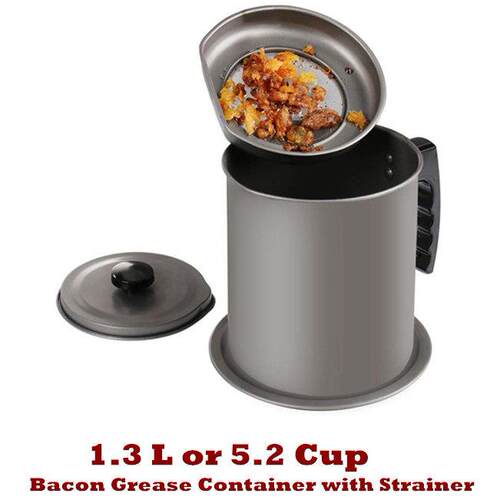 Bacon Grease Container Iron Kitchen Frying Oil Storage Can