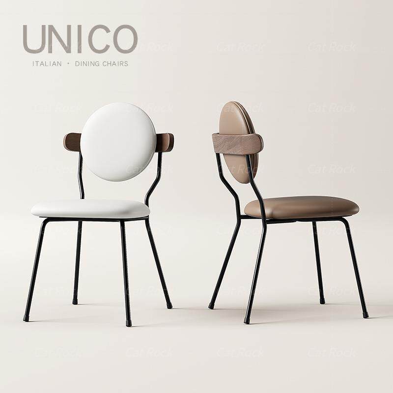 奶油风餐椅家用设计师中古风椅子实心铁艺凳子样板间餐厅餐桌椅