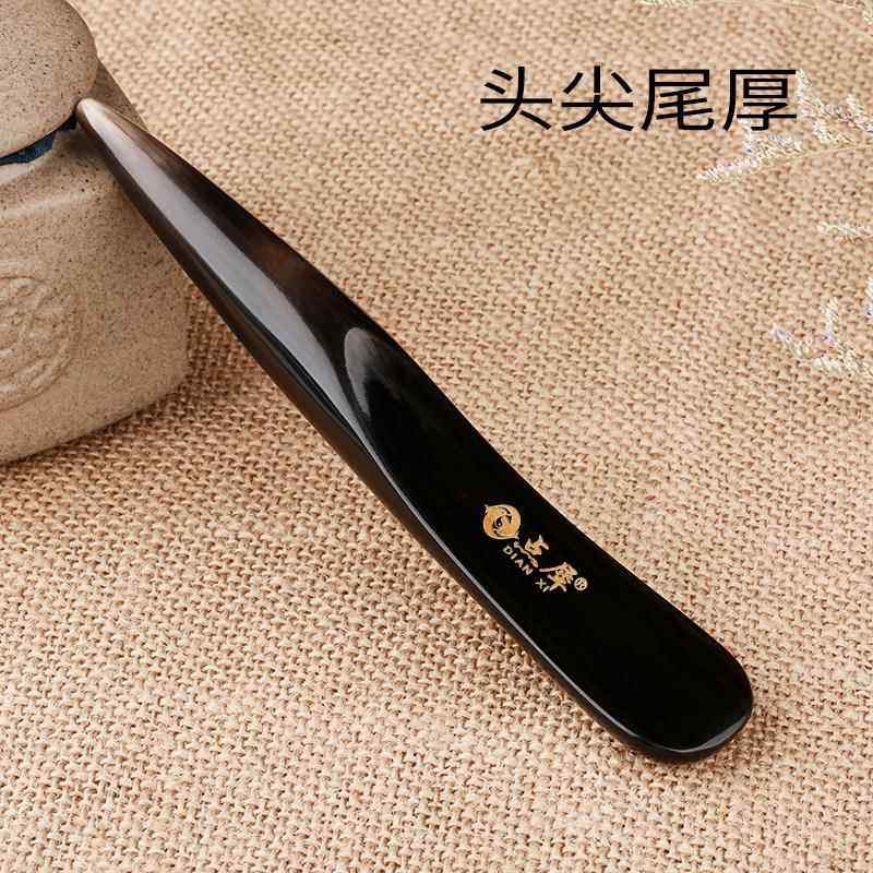 新款犀天然点水牛角拍杆颈擀赶筋棒穴位部足按痧摩敲背胆经刮痧器