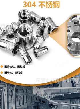 180pcs盒装3套04不锈钢平头竖纹拉铆铆螺母螺帽钉325英制组合装