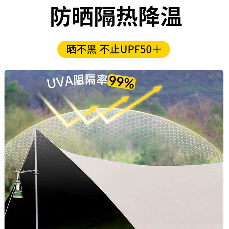 天幕全遮光六层防晒黑胶天幕户外野营露营帐篷装备便携防雨遮阳棚