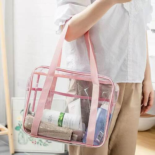 Korean INS-style cream-colored large capacity PVC swimming t