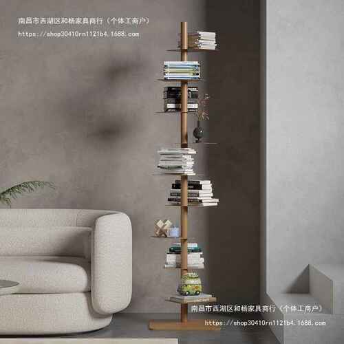 书柜转角置物架客厅螺旋窄家用隐形展示架书架旋转设计师铁艺创意