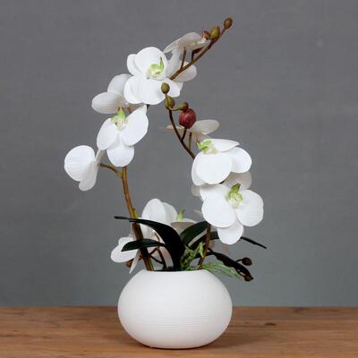 手感仿真蝴蝶兰花艺套装新中式家居假花盆栽装饰花摆设带陶瓷花瓶