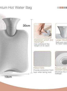Hot Water Bag with Cover 2L Hot Water Bottle for Bed Warm Wa