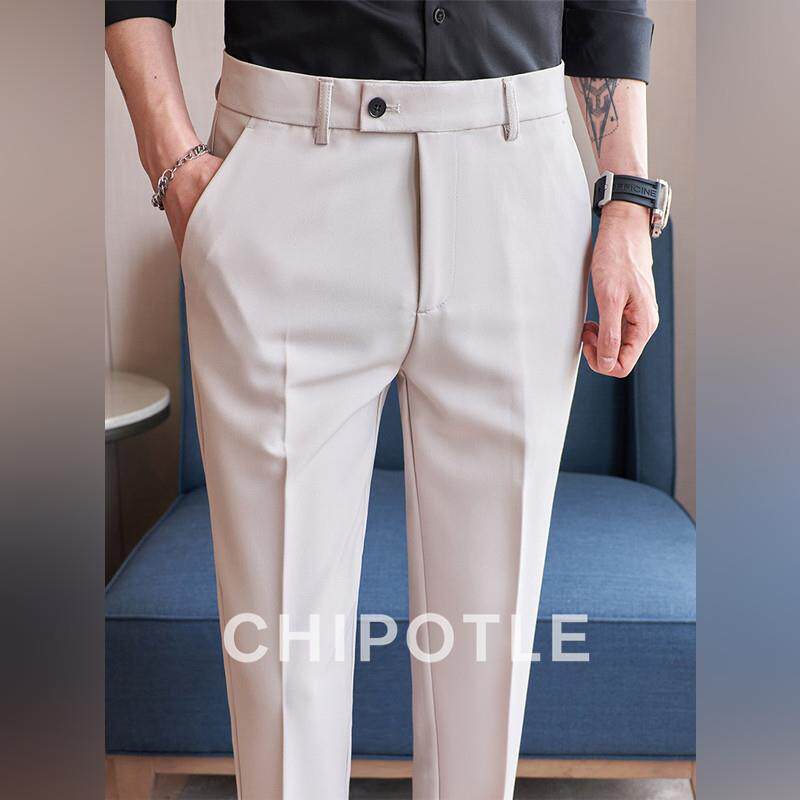 韩国CHIPOTLE高级感商务休闲西装裤男2026春季新款修身垂感九分裤
