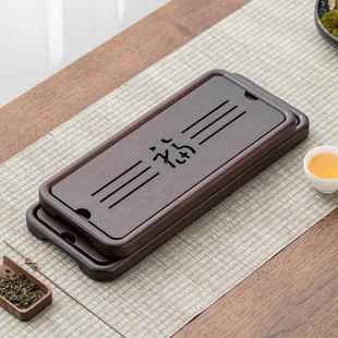 日式轻奢楠竹家用小型新中式干泡台茶台办公室迷你蓄水储水小茶盘