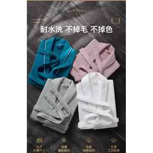 店纯棉浴袍毛料长巾款 睡袍MHL酒吸水干速不 男女士全棉浴衣情侣款