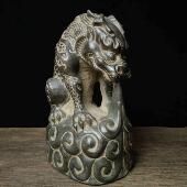 天然青石雕刻吸水兽瑞兽摆件开 饰彷古整石 业乔迁生日送礼蚣蝮装