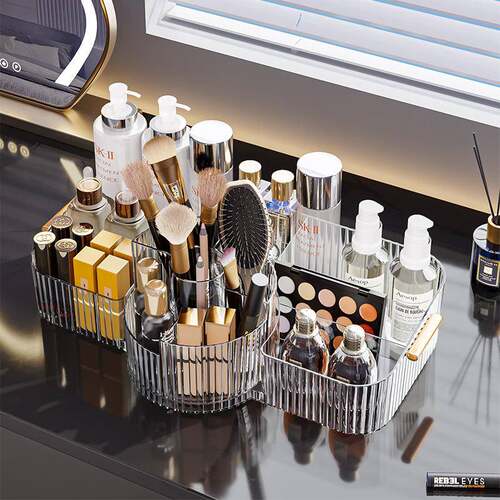 Acrylic Transparent Plastic Organizer for Cosmetics, Compart