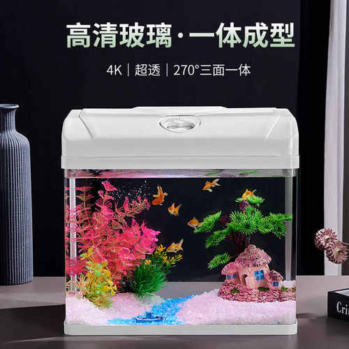 鱼缸客厅小型2025新款家用水族箱生态热弯桌面玻璃造景懒人金鱼缸