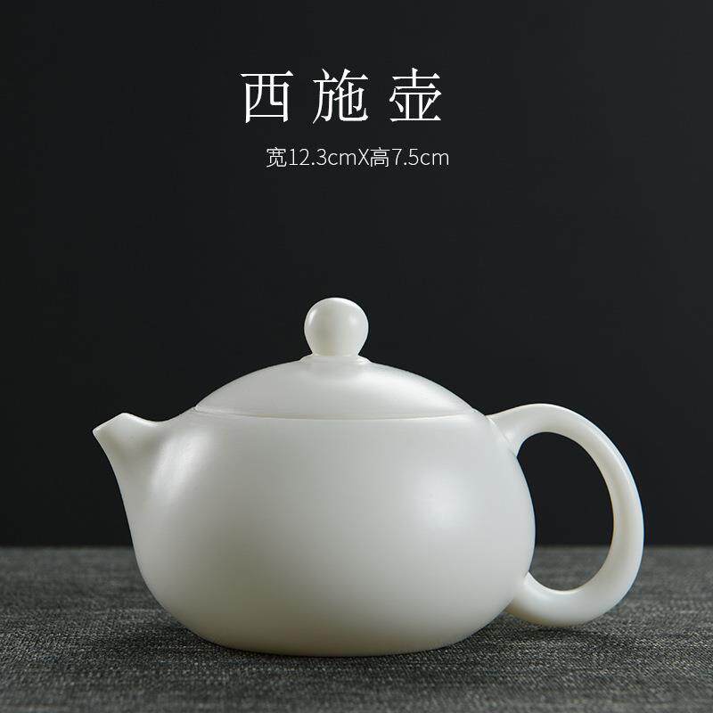德化手工白瓷泡茶壶玉瓷泡茶壶陶瓷茶具中式素烧小单壶小茶壶家用