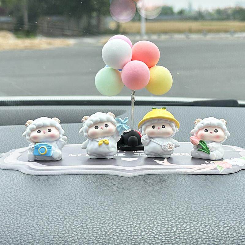 可爱的汽车装饰品汽车电脑屏幕装饰显示器迷你小羊可爱的汽车卡通