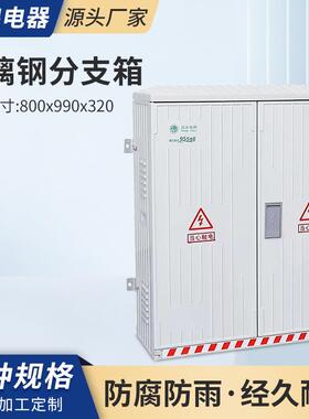 玻璃钢分支箱800x990x320电缆箱SMC防腐绝缘双门电箱户外防水电箱