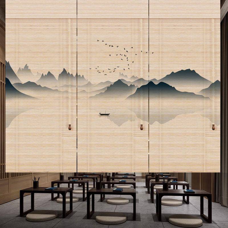 竹质卷帘门帘新中式遮光设计 客制化透景阳台挂画竹帘