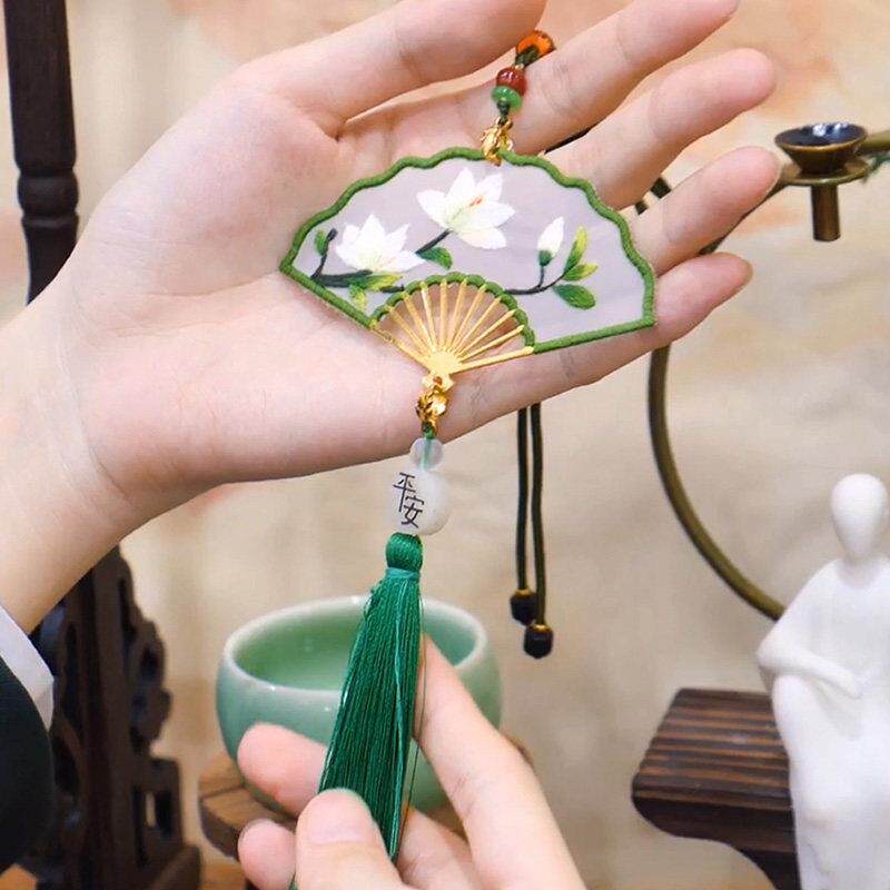 平安符书签刺绣diy手工自绣初学者材料包 车挂古风苏绣平安福绣品