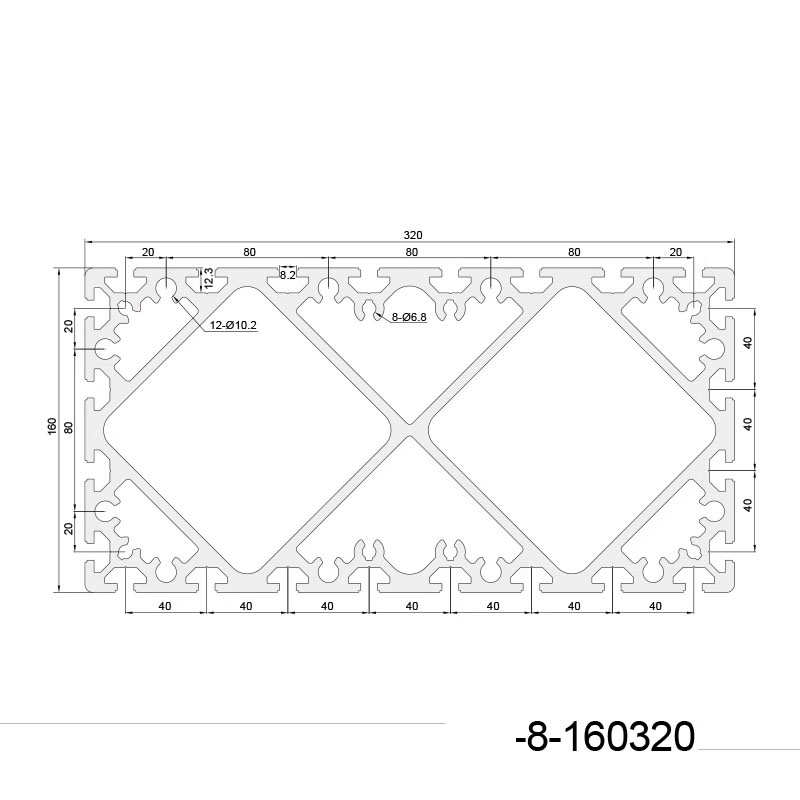 材机械手重载铝型材桁架 工业铝合金现货60160w 重型160x160