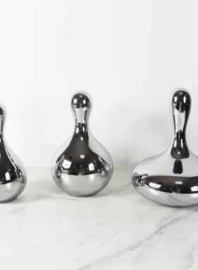 北欧简约镜面水滴造型创意摆件样板房客厅书房家居软装摆设装饰品