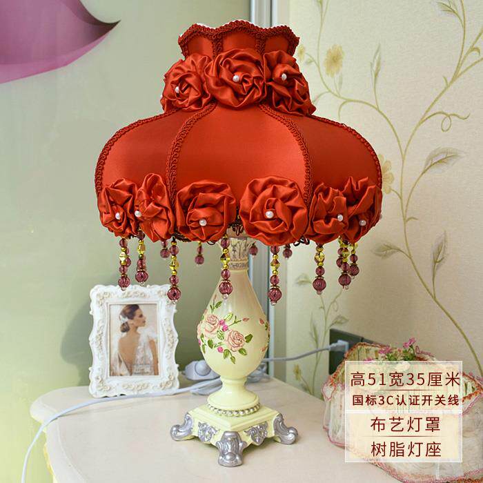 正品室欧式卧床头灯漫浪法式田园玫瑰节日礼品台灯婚结婚房氛围灯