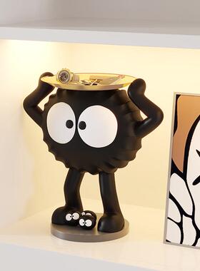 煤球客厅玄关入户门进门钥匙收纳托盘置物架装饰品工艺品礼物摆件