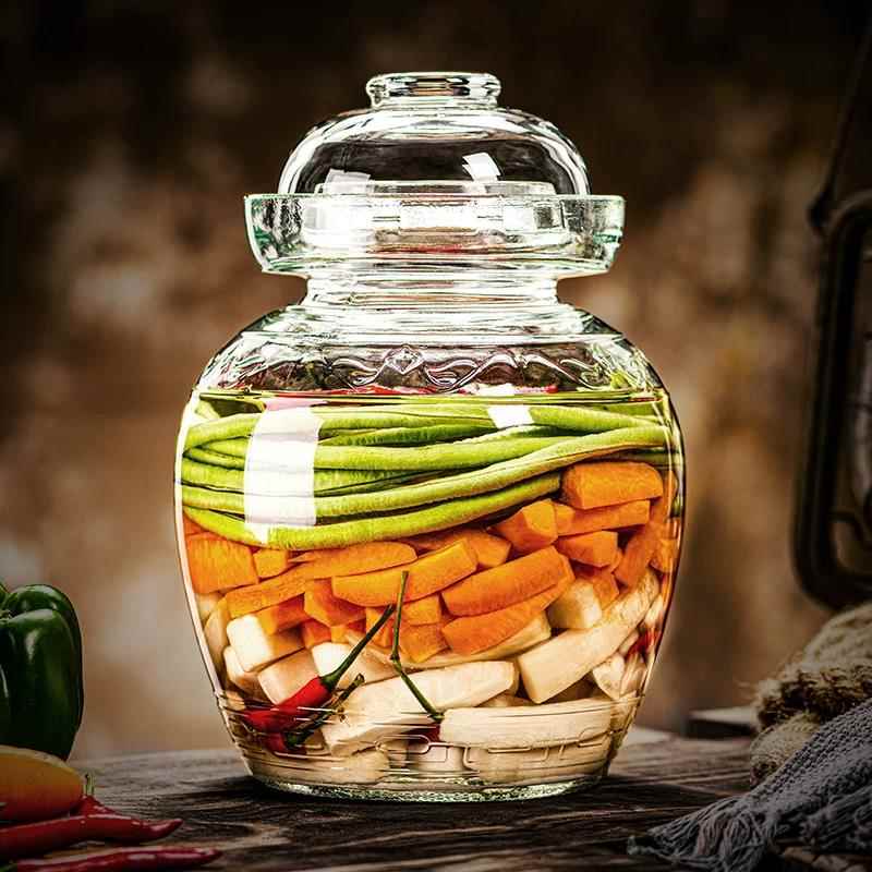 泡菜坛子家用玻璃加厚食品级四川老坛腌制酸菜咸菜罐子专用密封罐