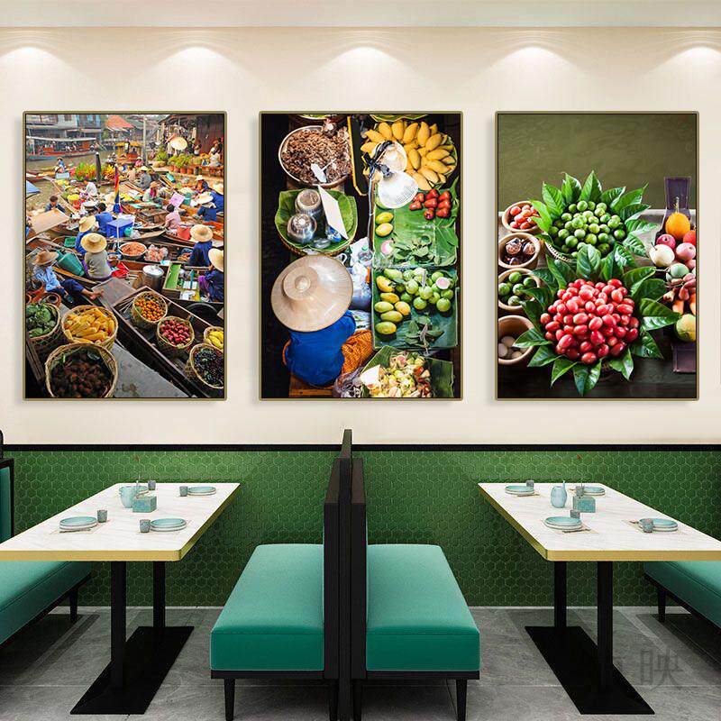 东南亚餐厅装饰画料理店越南餐馆泰国泰式海报曼谷风情风格挂画