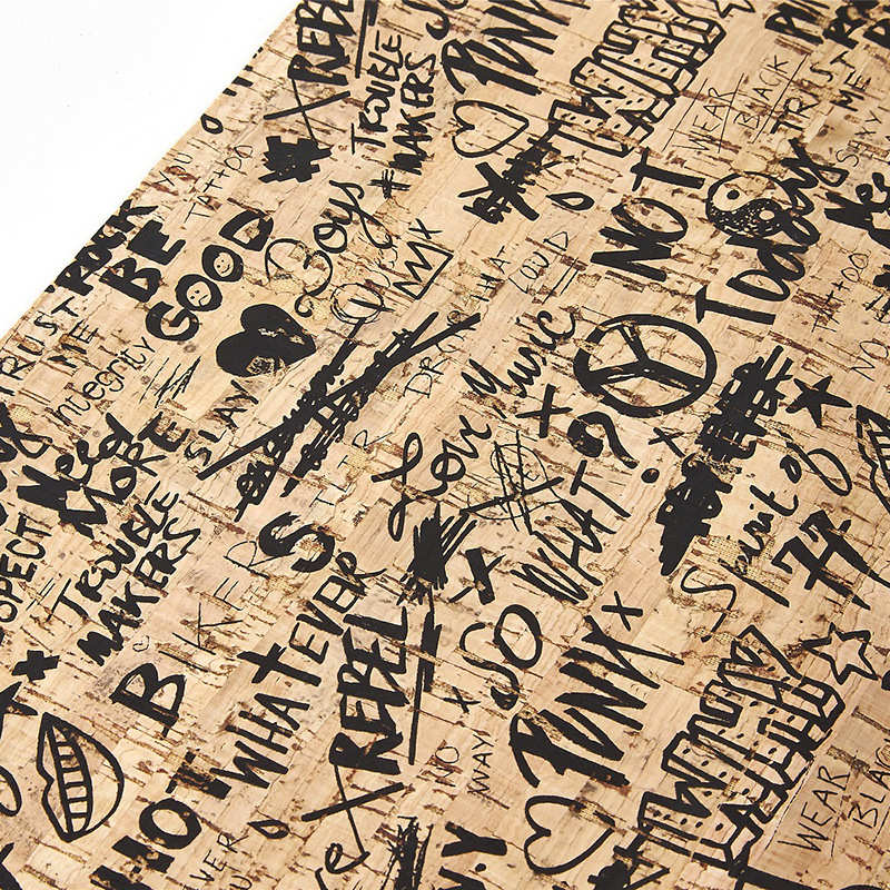 彩色印花软木布葡萄牙真软木纸软木革箱包文具用软木面料复卷分切