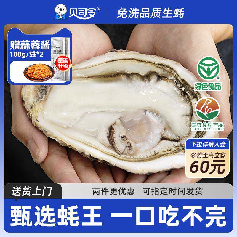 贝斯令乳山生蚝鲜活10斤5XL-7XL特大号海蛎子牡蛎送蒜蓉