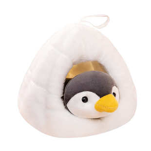 可爱雪洞企鹅公仔毛绒玩具小窝海豹海狮北极熊企鹅雪窝海狮公仔礼