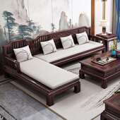 1夏两用村角妃转客厅家具 801 贵农新中式 乌金木实木沙发组合冬JW