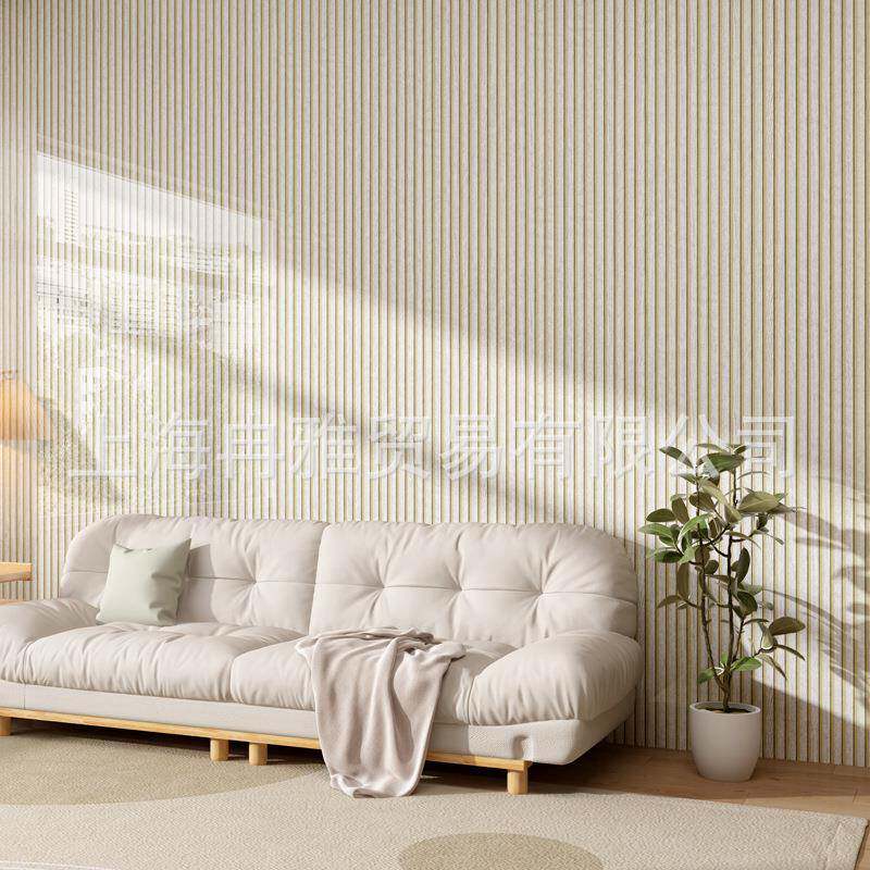 跨境3d立体自粘木纹格栅板墙贴墙纸防水防潮客厅背景墙面装饰壁纸