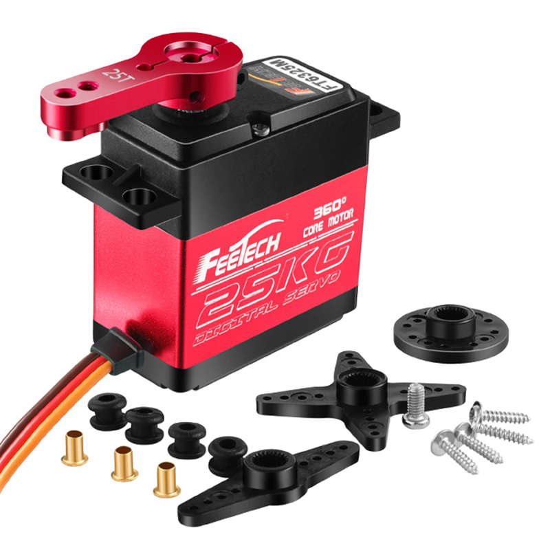 FT6325M FT6335标准金属齿磁感360度大扭力25KG 35KG数字高压舵机