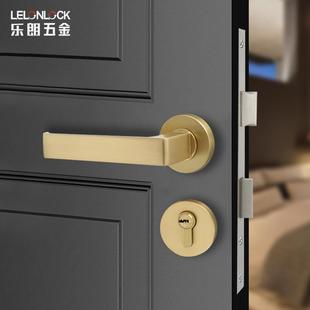 工厂锌合金室内静音门锁 现代简约分体锁 酒店房门实心执手锁
