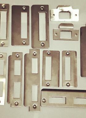 室内门锁配件锁体导向片锁扣锁舌槽铁片木门锁舌盒锁片扣片挡片