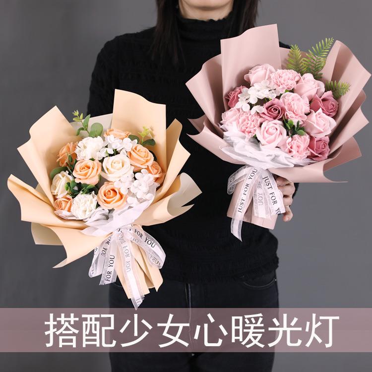 新款直销康乃馨花束送妈妈老师生日礼物送女生玫瑰送长辈花束教师