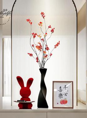 电视柜摆件花瓶花艺轻奢高档开 放格壁龛乔迁布置钥匙收纳玄关装