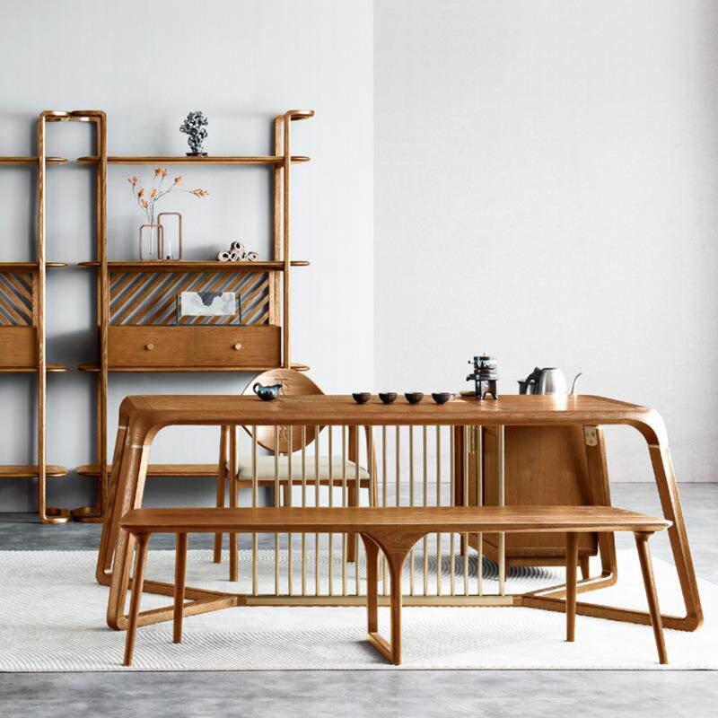 白蜡木实木茶台茶桌椅子组合现代客厅办公室茶几泡茶简约