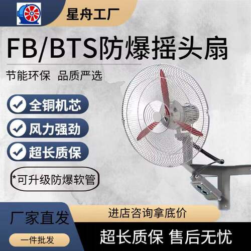 定制工业风扇FB/BTS壁式散热牛角扇防爆壁式摇头扇防爆轴流风扇