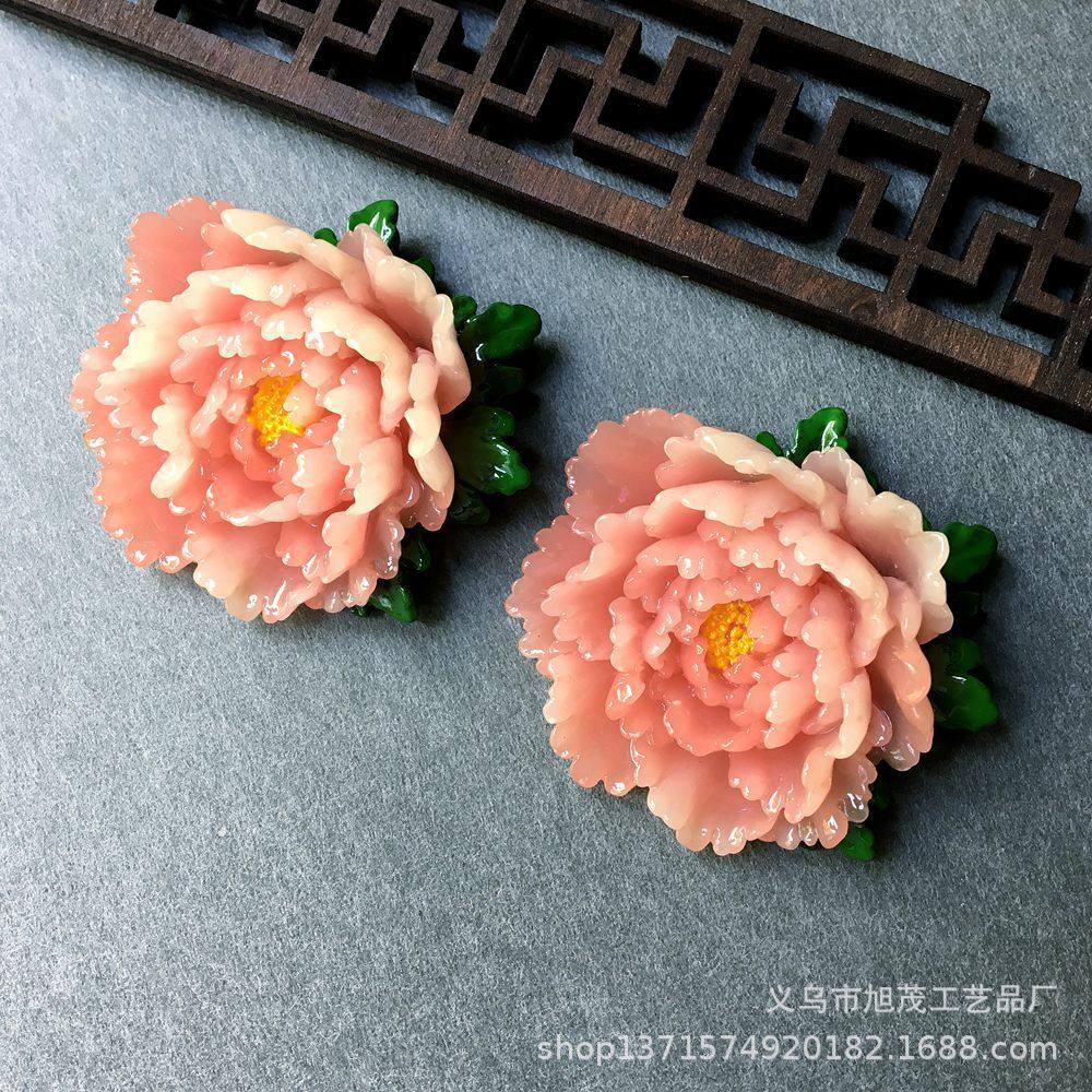 洛阳手工牡丹花冰箱贴文创礼物定制纪念品伴手礼仿玉树脂立体装饰