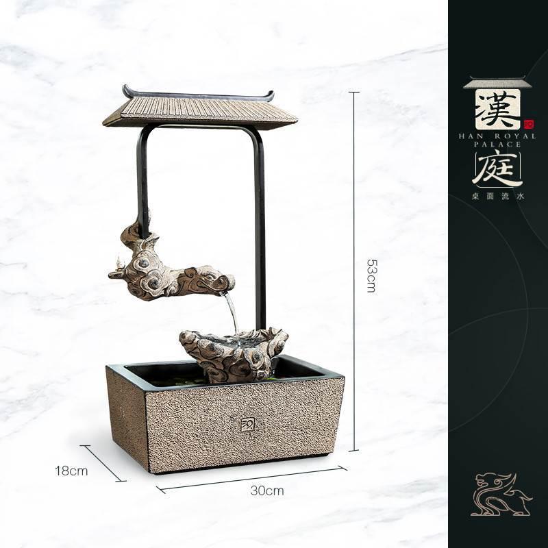 循环水玄关厅倒流装饰品喷泉流水办公室摆件桌面创意加湿香客水景
