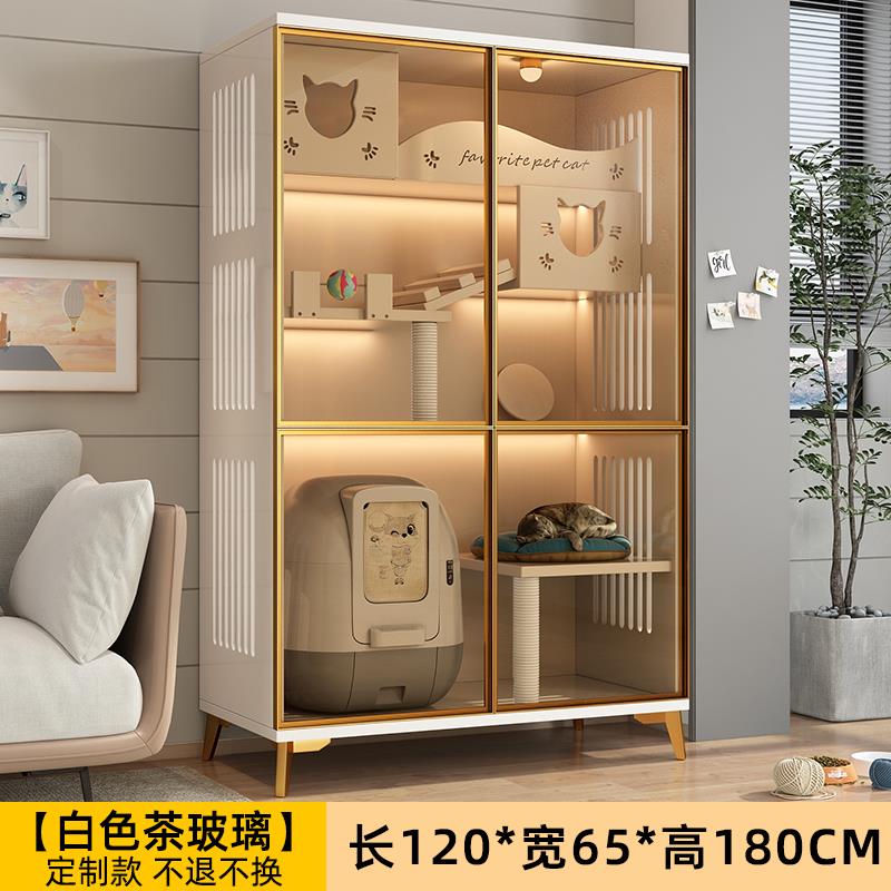 正品电动猫砂盆专用猫别墅家用室内超大间空三层猫窝猫猫柜屋木实图片