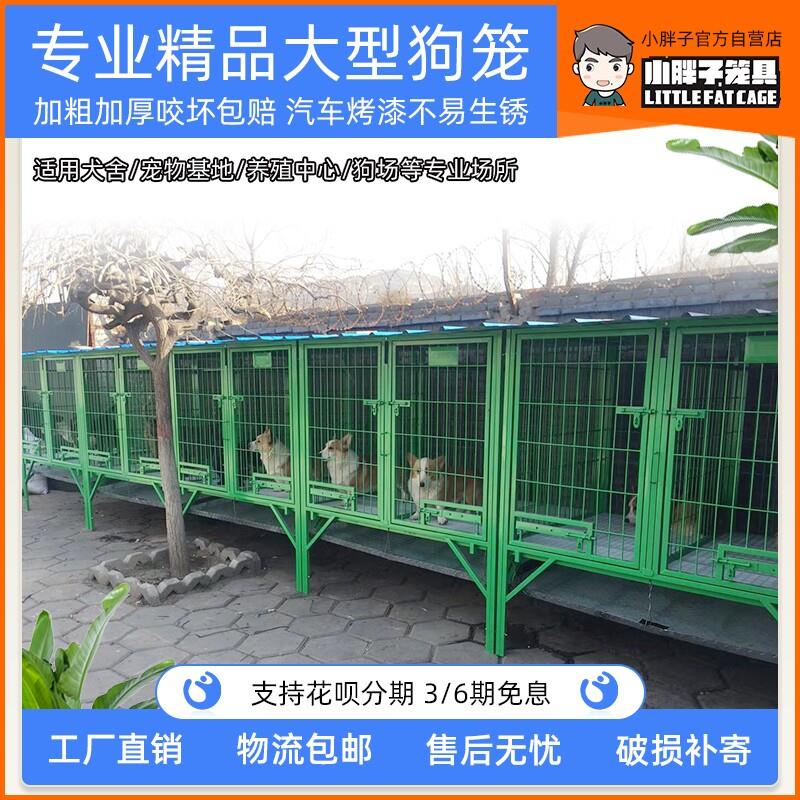 狗笼子中大型犬特大号边牧金毛犬舍室外猛犬加粗跑笼养殖钢筋狗笼图片