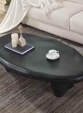 IAN网卵红鹅石茶意异式极简茶桌黑色型设计师小户型几墨光茶几