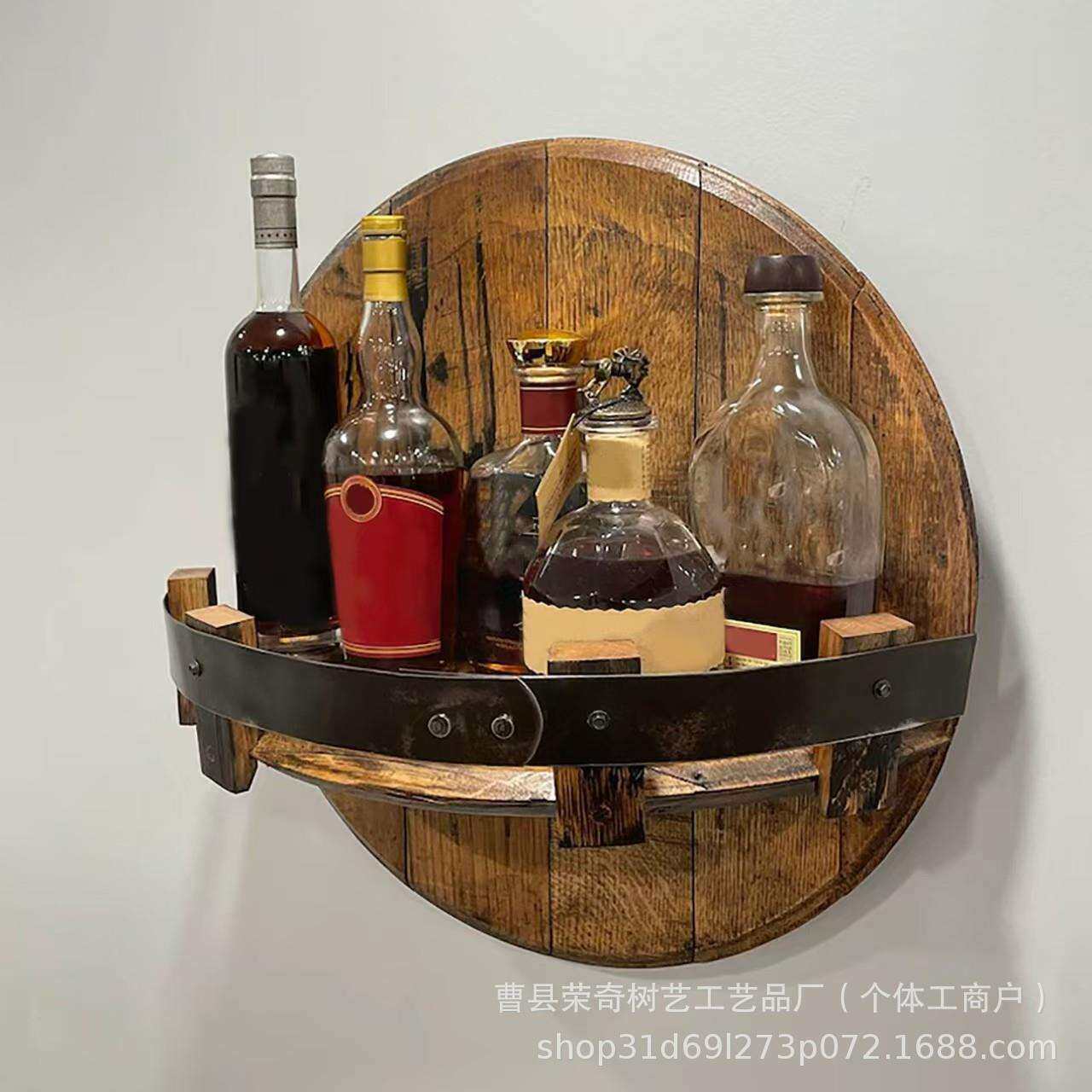 红酒架创意墙挂饰物品收纳架子厨房客厅玄关手工木制酒水展示