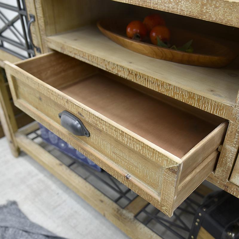 美厅式乡村客复酒古实木桌子玄关柜店餐厅XJS边柜茶水柜纳储收物