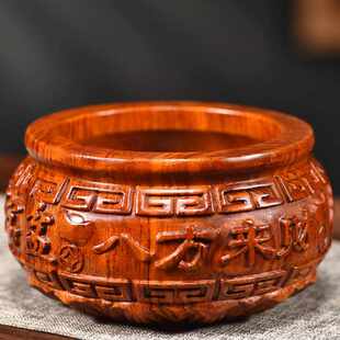 实木聚宝盆木雕摆件花梨木头整木挖空可放东西家用装饰品开业送礼